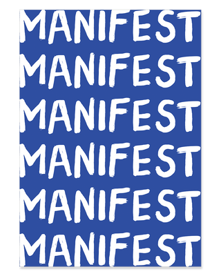Manifest Print. Manifest poster. Blue manifestation type art print. Spiritual poster. Positive print.