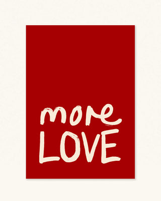 More love hand drawn lettering cherry red art print - unframed