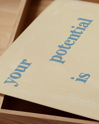 Your potential is endless hand drawn wall art print. Mental health positive poster. Unique modern art print with motivational inspiring quote