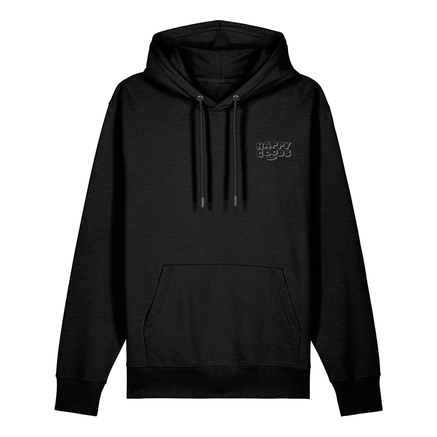 The best is yet to come hoodie in black. Grey embroidered logo on black hoodie