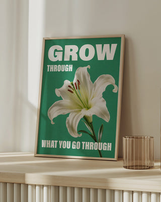 Choose growth green floral spiritual modern art print in living room. 