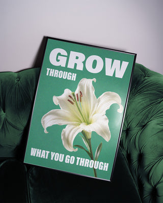 Modern growth mindset art print in green living room