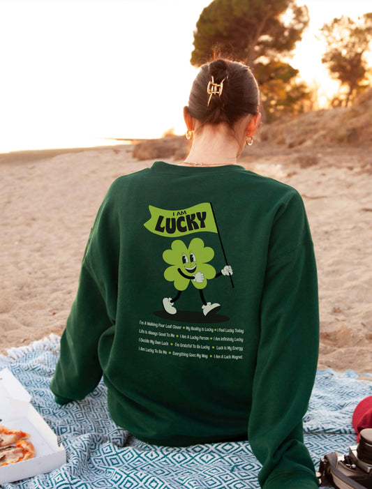 Lucky girl positive affirmations sweater