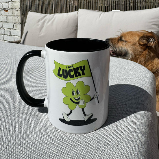 Lucky girl syndrome mug, I am lucky affirmations 