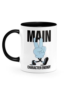 Main character energy affirmations mug in blue