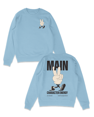 Main character energy sweater in baby blue