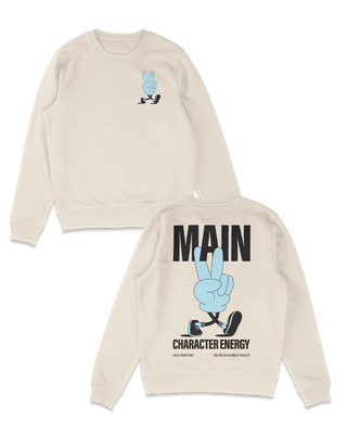 Main character energy sweater in vintage white