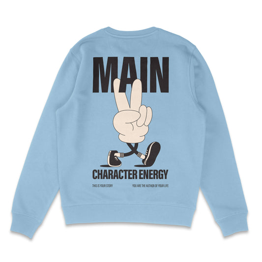 Main character energy sweater in baby blue