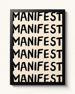 Manifest On Repeat - Cream Art Print