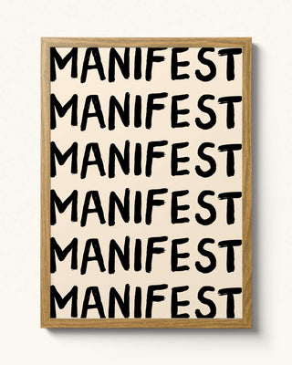 Manifest On Repeat - Cream Art Print