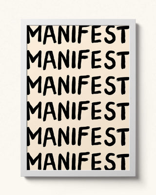 Manifest On Repeat - Cream Art Print