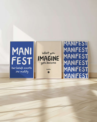 What you imagine, you become print. Buddha quote poster. Positive print. Motivational quote print. Feel good gallery wall, manifestation set of 3 