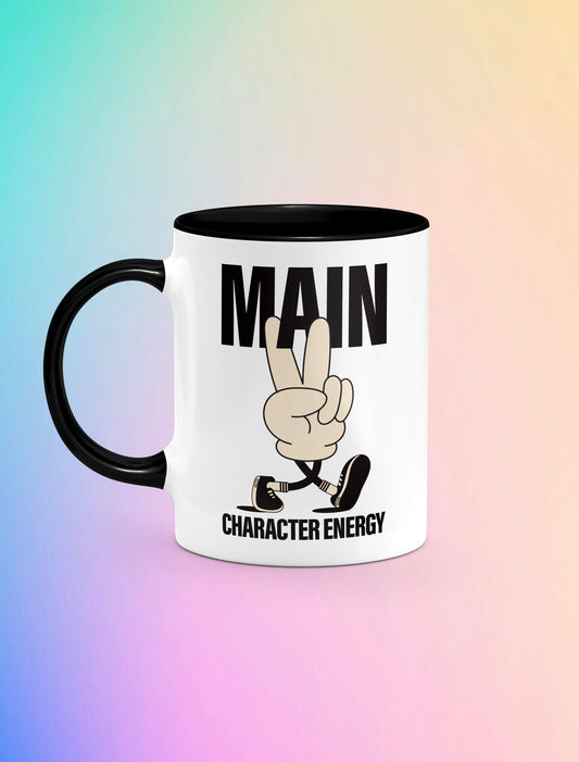 Main character energy affirmation mug in gradient